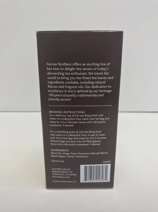 Farmer Brothers Premium: Chai Spice Hot Tea, 2/25 Ct Tea Boxes 3 Farmer Brothers Premium: Chai Spice Hot Tea, 2/25 Ct Tea Boxes - Image 3