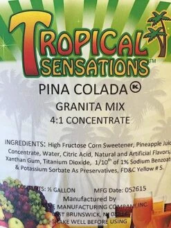 Tropical Sensations - Pina Colada Granita Mix, 1 Bottle 64 Oz -Bunn Outlet Store 91 8dljuqrl. sy679 1