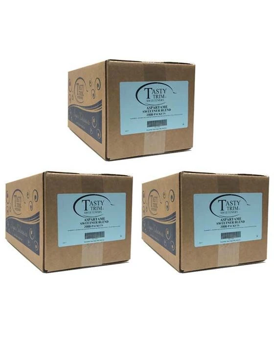 Tasty Trim Aspartame (Blue Sugar Substitute), 3 Boxes (2,000 Packets Ea.) 1 Tasty Trim Aspartame (Blue Sugar Substitute), 3 Boxes (2,000 Packets Ea.)