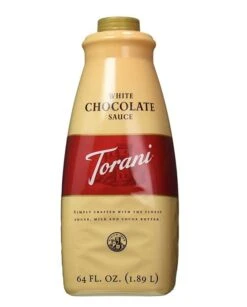 Torani White Chocolate Sauce, 1 Bottle/64 Oz Free Pump Included