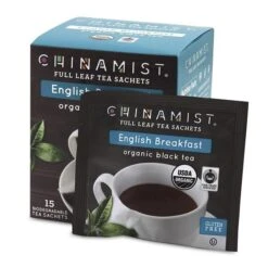 China Mist - English Breakfast Organic Black Full Leaf Tea Sachet, 2 Boxes 15 Count Each - Biodegradable And Individually Wrapped -Bunn Outlet Store china mist english breakfast organic black full leaf tea sachet 15 cnt box 1