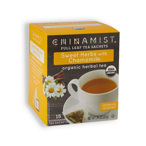 China Mist - Organic Sweet Herbs With Chamomile Herbal Tea Sachets, 4 Box 15 Count Each 2 China Mist - Organic Sweet Herbs With Chamomile Herbal Tea Sachets, 4 Box 15 Count Each - Image 2