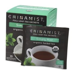China Mist - Simply Mint Herbal Full Leaf Tea Sachet, 4 Boxes 15 Count Each -Bunn Outlet Store china mist simply mint herbal full leaf tea sachet 15 count box 2 1