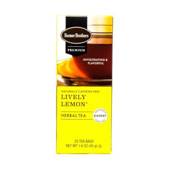 Farmer Brothers Premium Lively Lemon Hot Tea, 6/25 Ct Tea Boxes 2 Farmer Brothers Premium Lively Lemon Hot Tea, 6/25 Ct Tea Boxes - Image 2
