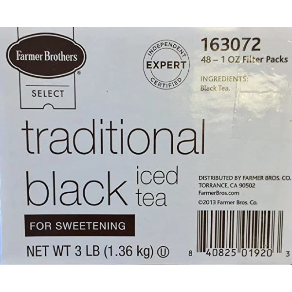 Farmer Brothers Black Iced Tea For Sweetening, 2 Boxes - 48/1 Oz 3 Farmer Brothers Black Iced Tea For Sweetening, 2 Boxes - 48/1 Oz - Image 3