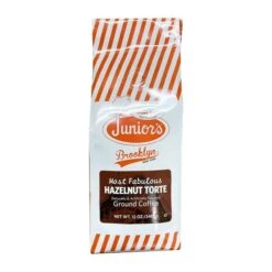 Junior's Most Fabulous Hazelnut Torte, Medium Roast Ground Coffee, 6/12 Oz Bags -Bunn Outlet Store juniorhazelnut 1 2