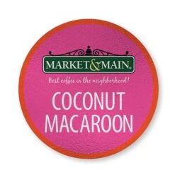 Market & Main Coconut Macaroon Single Serve Coffee Cups, 6 Boxes (72 Cups) 11 Market & Main Coconut Macaroon Single Serve Coffee Cups, 6 Boxes (72 Cups) -Bunn Outlet Store market main onecup coconut macaroon compatible with keurig k cup brewers 12 count2 1