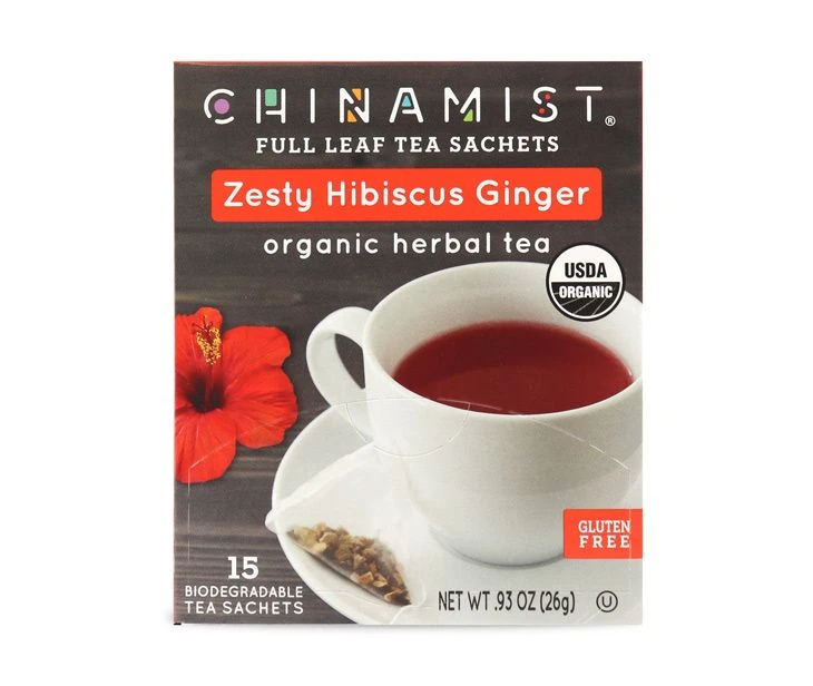 China Mist - Zesty Hibiscus Ginger Organic Black Full Leaf Tea Sachet, 15 Count Box - Biodegradable And Individually Wrapped 3 China Mist - Zesty Hibiscus Ginger Organic Black Full Leaf Tea Sachet, 15 Count Box - Biodegradable And Individually Wrapped - Image 3
