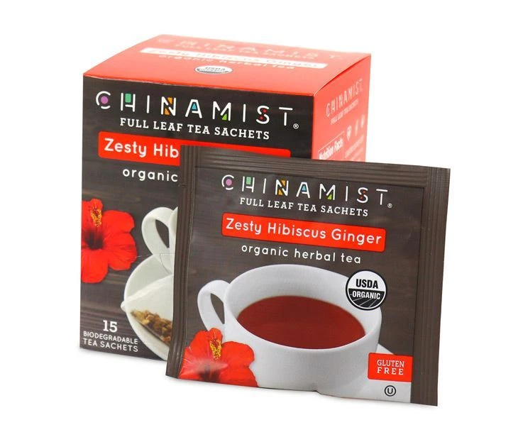 China Mist - Zesty Hibiscus Ginger Organic Black Full Leaf Tea Sachet, 2 Boxes 15 Count Each - Biodegradable And Individually Wrapped 3 China Mist - Zesty Hibiscus Ginger Organic Black Full Leaf Tea Sachet, 2 Boxes 15 Count Each - Biodegradable And Individually Wrapped - Image 3
